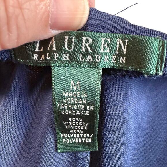 Lauren Ralph Lauren Pants Women's Wide Leg Blue Side Lace M Sailorchic Coastal - Picture 5 of 12